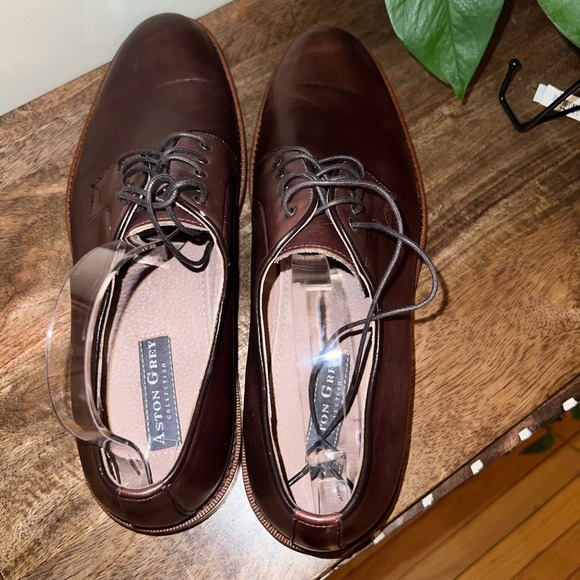 Aston Grey Collection Barry Mens Brown Leather Lace Up Dress Shoes Size 11 - Picture 5 of 10